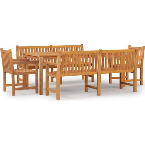 Maison Exclusive - 5-tlg. Garten-Essgruppe Massivholz Teak