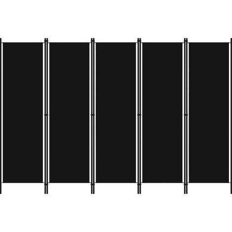 5-tlg. Raumteiler Schwarz 250x180 cm