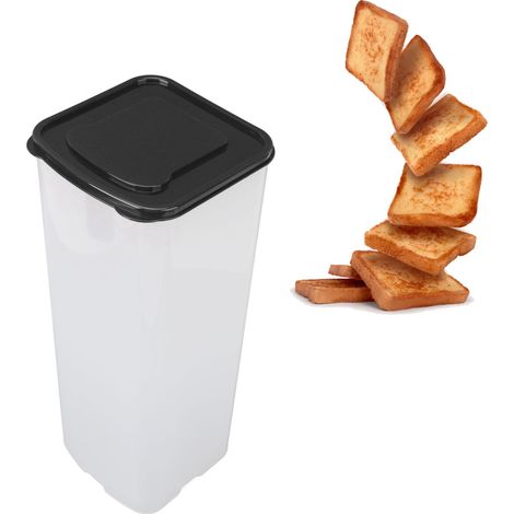 Brotkasten für einfaches Verteilen und optimale Frischeerhaltung. Gerösteter Brotkasten, Brotaufbewahrung und -spender, schwarz. (1/5)