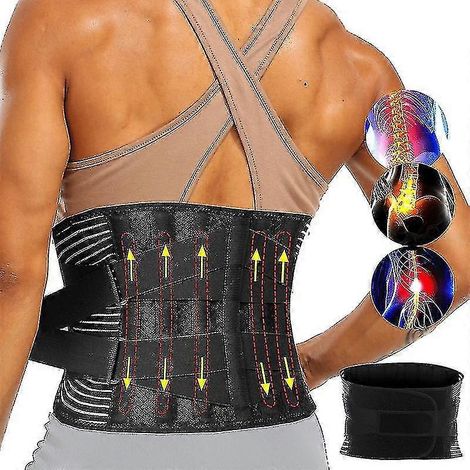 Ceinture de soutien lombaire ajustable avec corset orthopédique à 6 baleines pour homme, décompression de la colonne vertébrale, soulagement des douleurs dorsales - XRS-Yvan (1/5)