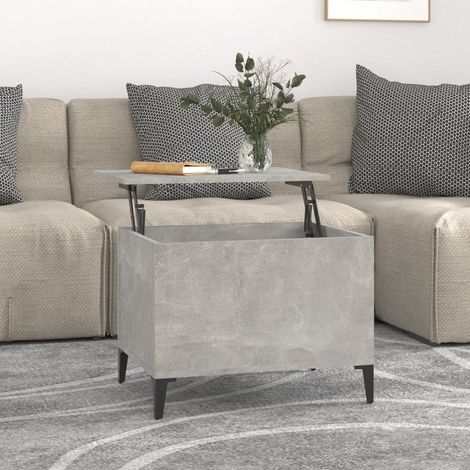 Table basse, Table de Salon, Table d'appoint, Design Moderne Gris béton 60x44,5x45 cm Bois d'ingénierie XZZ35829006 (1/5)