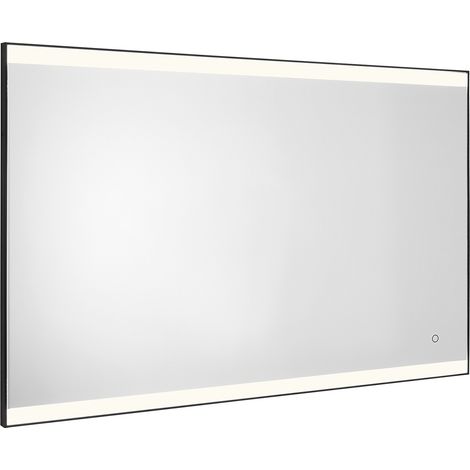 GEDY Jeff specchio 100X70 cm con luci a led, bordo sabbiato e cornice in pvc nero matt codice prod: 000033031400000 (1/3)