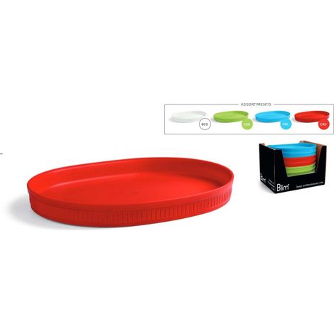 1 Pezzo Vassoio in Plastica My Home Ovale 36 x 28 x 3,6 cm 4 Colori (1/2)
