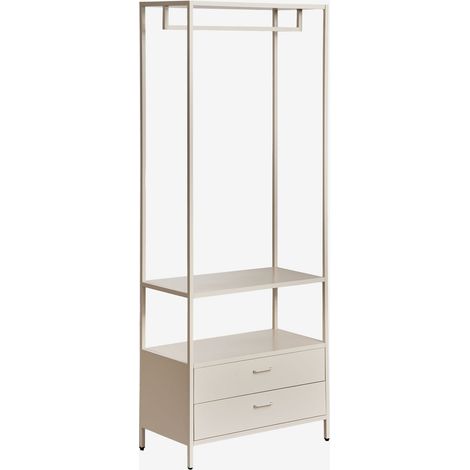 Armoire ouverte Janine avec tiroirs en acier SKLUM Tapioca Beige