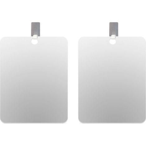 Miroir De Douche - Anti-buée - Polycarbonate 3 mm - Pour Rasage Et Maquillage - Lot De 2 (1/5)