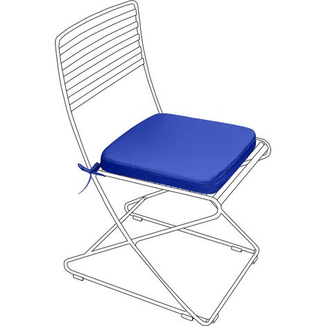 Gardenista - Coussins de Chaise d'extérieur Pour Chaise Resol Palma, 40x40x5 cm Coussins de Chaise Avec Attaches Sécurisées, Coussin de Siège Résistant à l'eau Pour Jardin Terrasse - Bleu (1/5)