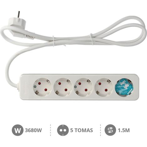 Base múltiple 5 enchufes 1.5m cable GSC 0800214 (1/2)