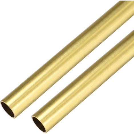 Brass Round Tube 300mm Length 11mm External Diameter 0.5mm Wall Thickness Seamless Straight Tube Pipe 2Pcs (1/4)
