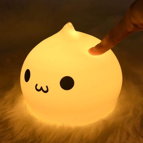 Luce Notturna Per Bambini Lampada Carina Luce Per Gnocchi Regali Di Compleanno Per Ragazze Ragazzi Kawaii Goccia D'acqua Luce Notturna In Silicone Asilo Nido Portatile Luci Notturne Per Animali A Batt (1/5)