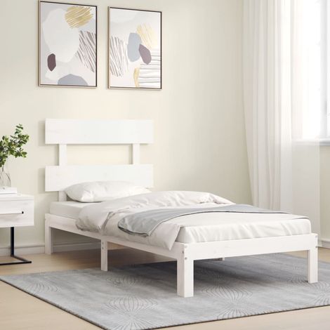 Estructura cama sin colchón madera maciza pino blanca 100x200cm vidaXL (1/4)