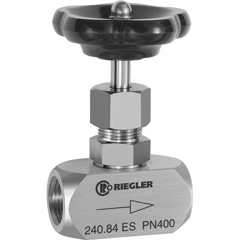 Riegler Nadelventil, Edelstahl 1.4571, G 1/2, DN 8, PN max. 400 bar (1/4)