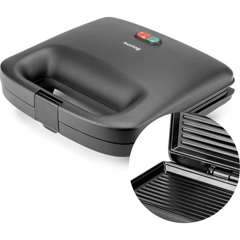 QuickBite - Appareil à croque-monsieur antiadhésif 1000 W, paninis et sandwichs, noir (1/5)