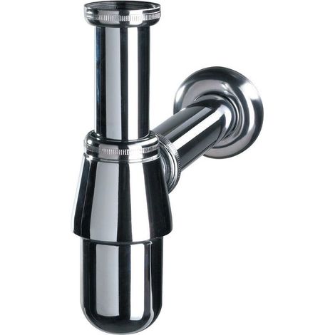 Siphon de lavabo en laiton réglable Ø32 avec sortie murale Wirquin 30724028, gris (1/5)