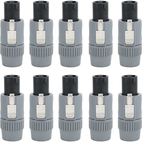 Lot de 10 fiches châssis aviation 4 broches pour projecteurs, connecteurs audio vidéo professionnels, prise d'alimentation (1/5)