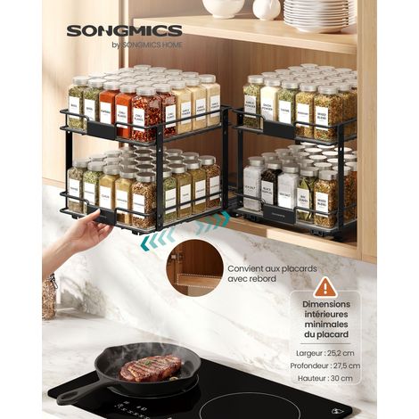 Organiseur de Cuisine Lot de 1, Rangement sous Évier Empilable avec Tiroirs, 27 x 25,2 x 23,8 cm, Noir (1/5)