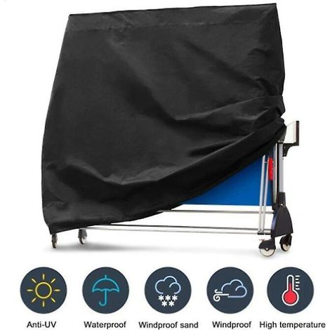 201d (165 X 70 X 185 Cm) Noir Housse Pour Mobilier De Jardin Housse De Table De Tennis De Table Housse De Table De Ping-pong Extrieur Impermable T (1/5)