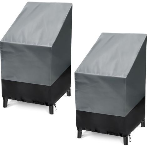 Gartenstuhlüberzüge, 2er-Set, wasserdicht, für stapelbare Stühle, für die Terrasse (63,5 cm B x 63,5 cm T x 119,4 cm H) (1/5)