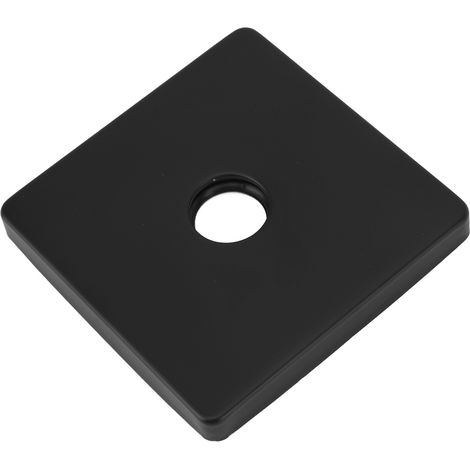 Plaque de recouvrement rosace carrée pour bras de douche adaptable esthétique XL inox noir salle de bain (1/5)