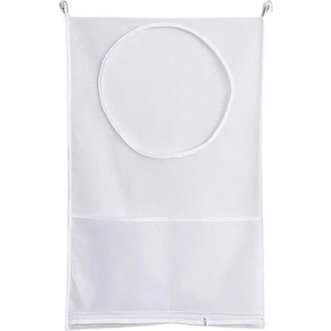 - Sac de rangement pour vêtements sales, panier, seau pliable en maille, organisateur mural pour linge de maison avec crochet (1/5)