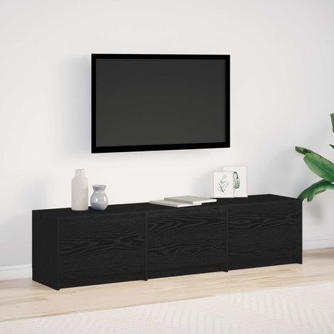 TV-Schränk Schwarz Eichen-Optik 165 x 34 x 40 cm Holzwerkstoff