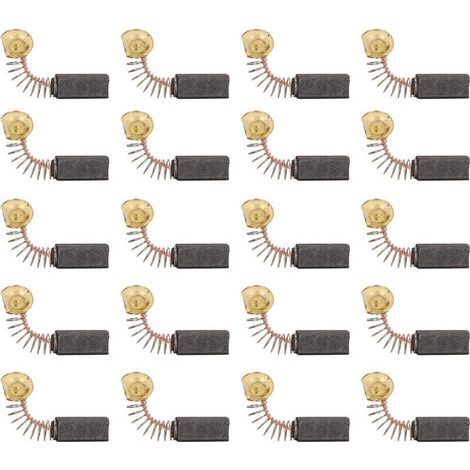 Balais de Charbon de Rechange pour Moteur, Lot de 20 Balais de Charbon pour Perceuse électrique, Meuleuse D'angle, Souffleur, Mélangeur, Taille Stanrd 6,5 X 7,5 X 15 Mm (1/4)
