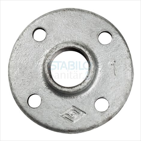 Gewindeflansch 3/4" Zoll Rohrflansch Flansch verzinkt DN20 Temperguss (1/4)