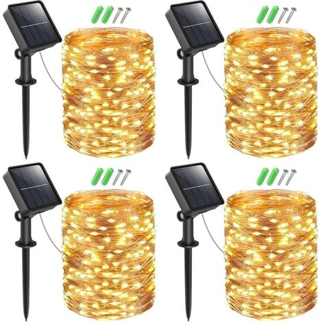 Stück Solar Lichterkette Aussen, 15M 150 LED Lichterkette Außen Solar Lichterkette Wasserdicht KupferDraht Solar Weihnachtsbeleuchtung Außen 8 Modi Deko für Garten Balkon Weihnachten Warmweiß (1/4)