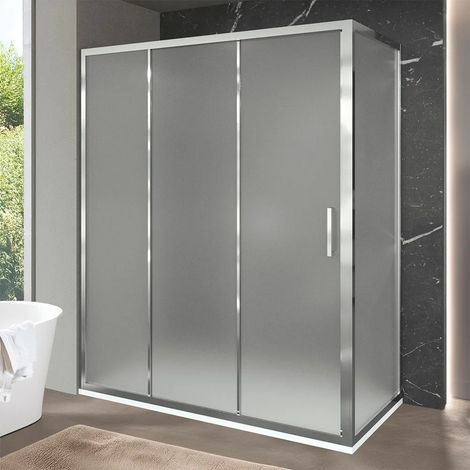 Box doccia 80x170 cm con porta scorrevole e vetro opaco H 200 cm Ted (1/5)
