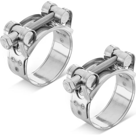 2 Colliers De Serrage En Acier Inoxydable Pour Tuyau Diametre 44 A 47 Mm Largeur 22 Mm (1/5)