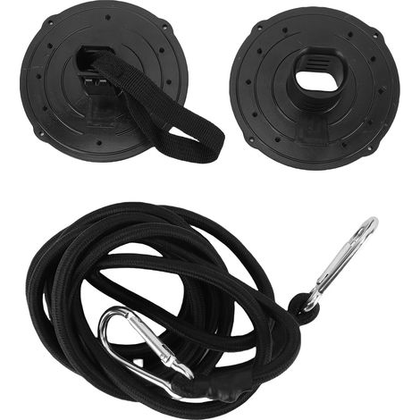 Kit de Fixation pour Tapis Flottant Grommets Kit avec Cordes d'Attache Élastiques de 118 Pouces Sécurise Pads de Mousse dans Lacs Piscines Docks Matériau Plastique + Caoutchouc + Corde Élastique 343g (1/5)