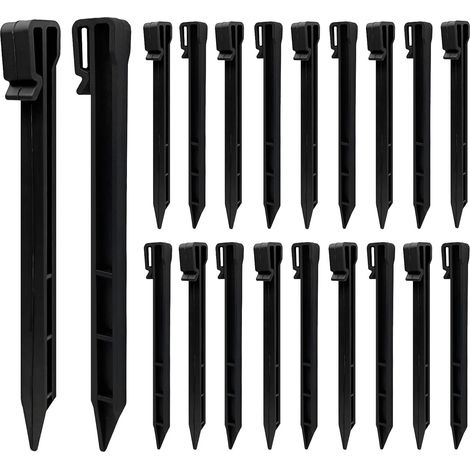 (20er-Packung) 24 cm lange schwarze Kunststoff-Erdanker – Kunststoff-Erdanker für Rasenkanten, feste Verankerungen für Rasenränder (1/5)
