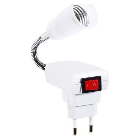Portalampada E27 con Interruttore Wireless, Regolabile a 360 Gradi per Lampadina LED da Ufficio o Camera da Letto (senza lampadina) (1/5)
