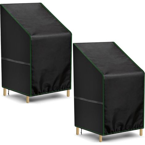 2 Housses de Protection Chaises Jardin 64x64x120cm Oxford 210D Imperméable Anti-UV Cordon Serrage Terrasse (1/5)