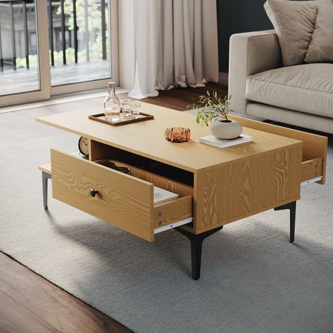 SONNI Feste Couchtische Wohnzimmertisch Sofatisch mit Schubladen Geeignet für Wohnzimmer Schlafzimmer 100x55x40cm (1/5)