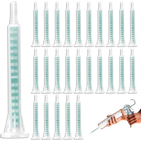 50 Pièces de Mélangeurs Statiques pour Colle 2K, Pistolet à Colle AB avec Buse de Mélange Époxy et Tube de Mélange en Plastique AB (1/5)