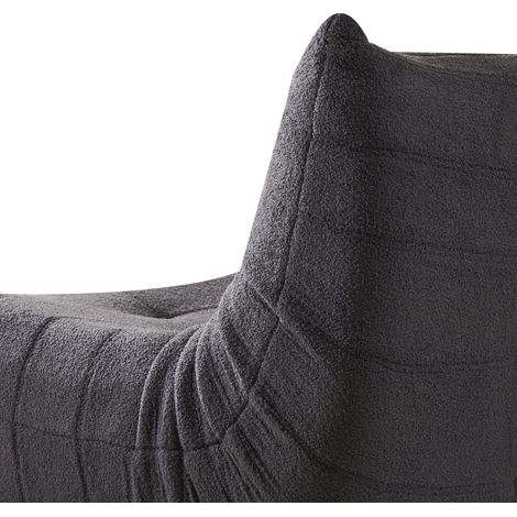 Canapé géant pour deux en mousse compressée et tissu teddy gris - Modenuit (1/5)