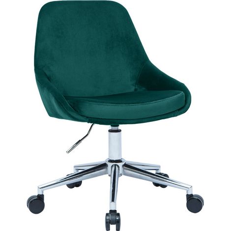 Design-Schreibtisch aus petrolblauem Samtstoff und schwarzem Metall 360° drehbar HOLO