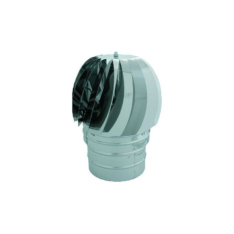 Chemine'e radiante en acier inoxydable avec roulement a' bain d'huile a' base circulaire Acciaio Inox   15 cm