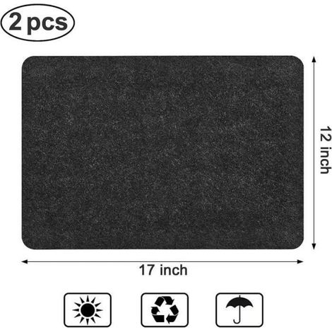Tapis d'égouttement - Noir - Lot de 2 - 44 x 30 cm - Séchage rapide - Absorption efficace (1/4)