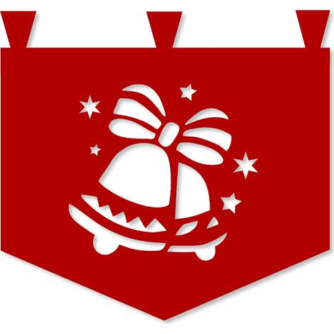M4 Küchenvorhang mit Weihnachtsglöckchen 35x35
