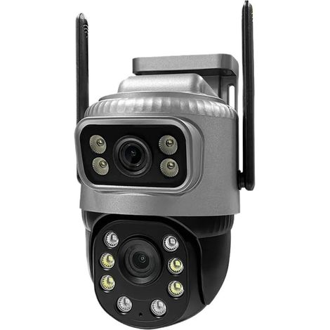 Caméra IP 4G avec Carte SIM, Double Objectif, étanche, Surveillance extérieure, Vision Nocturne, vidéosurveillance à Domicile, Protection de sécurité(Camera NO Card) (1/5)