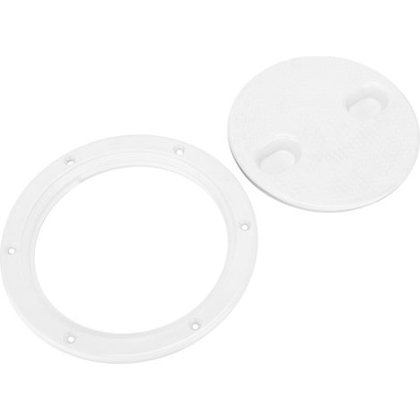 Trappe de visite ronde blanche 15 cm, capot anti-dérapant, résistant aux UV, au vieillissement et à la corrosion (1/5)