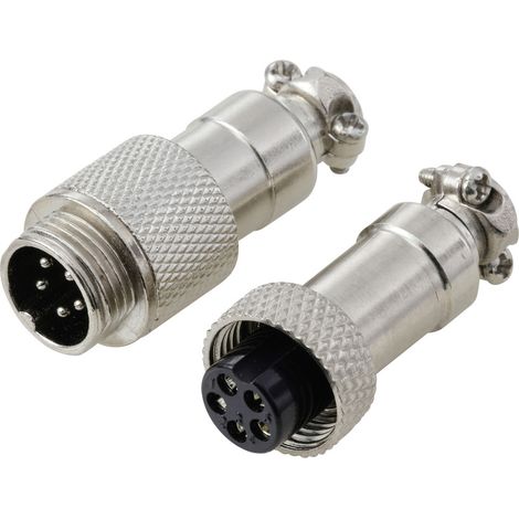 TRU COMPONENTS TC-13895568 Connecteur rond mâle, Contact femelle Nombre total de pôles: 5 Série (con