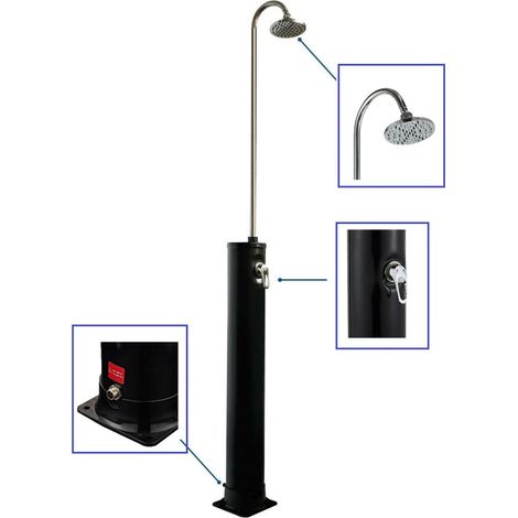 Douche de jardin extérieur solaire Noir 18 L - Idéal piscine / camping
