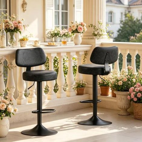 Chaises de cuisine, tabourets de bar, chaises de salle à manger, chaises de salle à manger réglables en hauteur (lot de 2) (1/5)