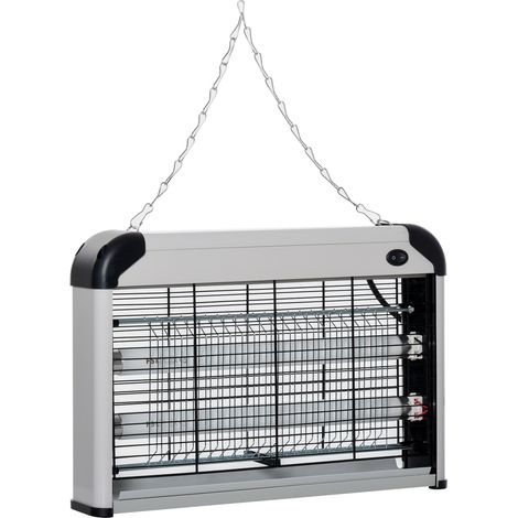 Lampe anti-moustique électrique UV 20W, surface 60 m², intérieur extérieur, gris foncé