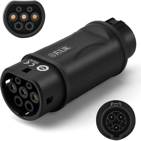 Type 1 to Type 2 Adapter, Max 32A 250V AC 7.2kW, SAE J1772 to IEC 62196-2, Converter for Electric Car Type 2 (1/5)