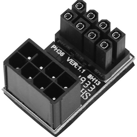 Adaptateur d'alimentation pour carte graphique 8 broches, rotation à 180°, PH38B (fixation par encliquetage). (1/5)
