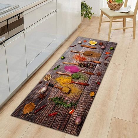 7mm Thick Colour Non-Slip Vegetable Kitchen Door Mat, Absorbent Decorative Sink Mat, 40 x 120 cm (1/5)