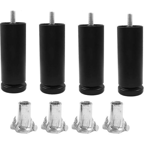 Pieds de meubles en métal (lot de 4), 15 cm, filetage M8, pieds de remplacement réglables en hauteur pour canapé, en alliage d'aluminium, adaptés aux canapés, meubles et chaises, couleur or. (1/5)